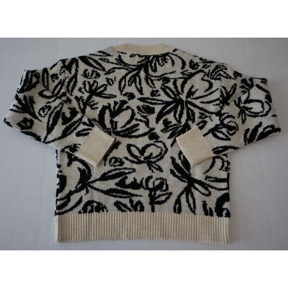 by Anthropologie Women's Sz S Blue Motif Floral Pop Embroidered Sweater - Picture 3 of 9